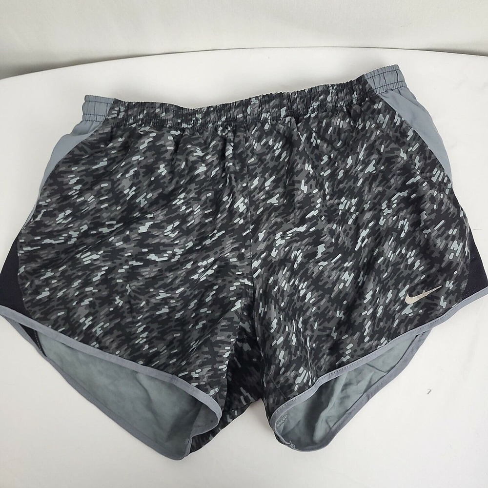 Nike Womens Gray Black Drawstring Waist Pull On Activewear Shorts Size Small